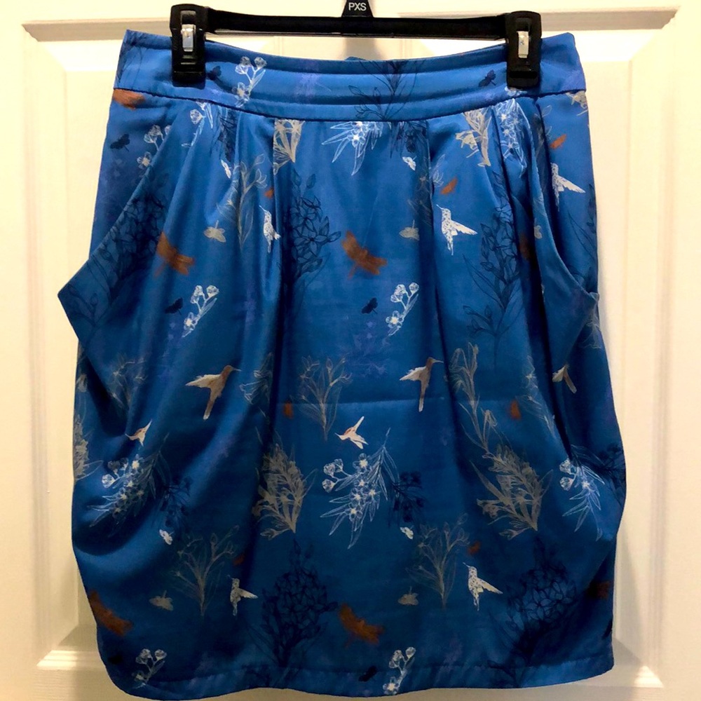 H&M blue print women skirt size 10